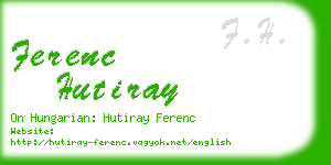 ferenc hutiray business card